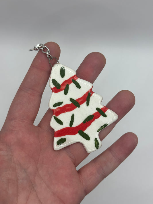 Xmas Tree Cake Ceramic Ornament